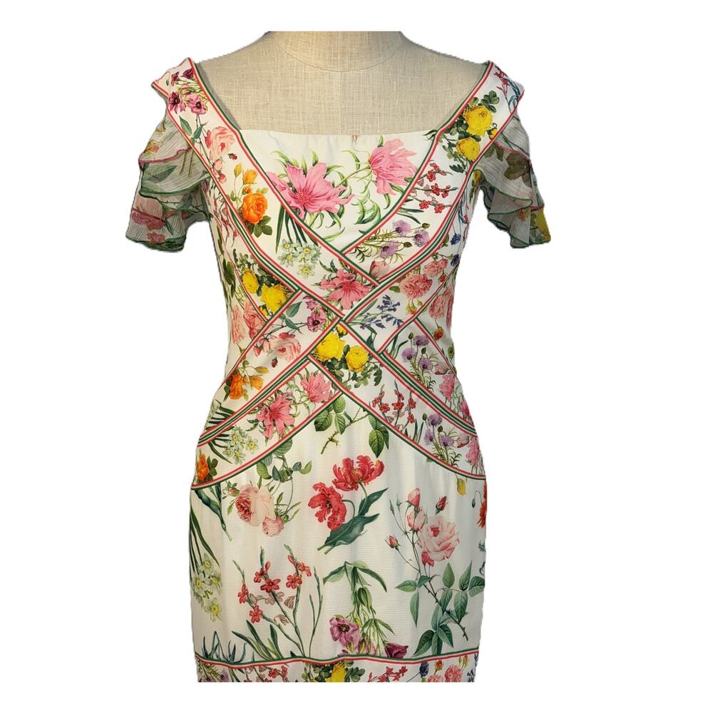 Tadashi Shoji Renee Floral Dress Size 8 - Special Order Gown Garden Spring